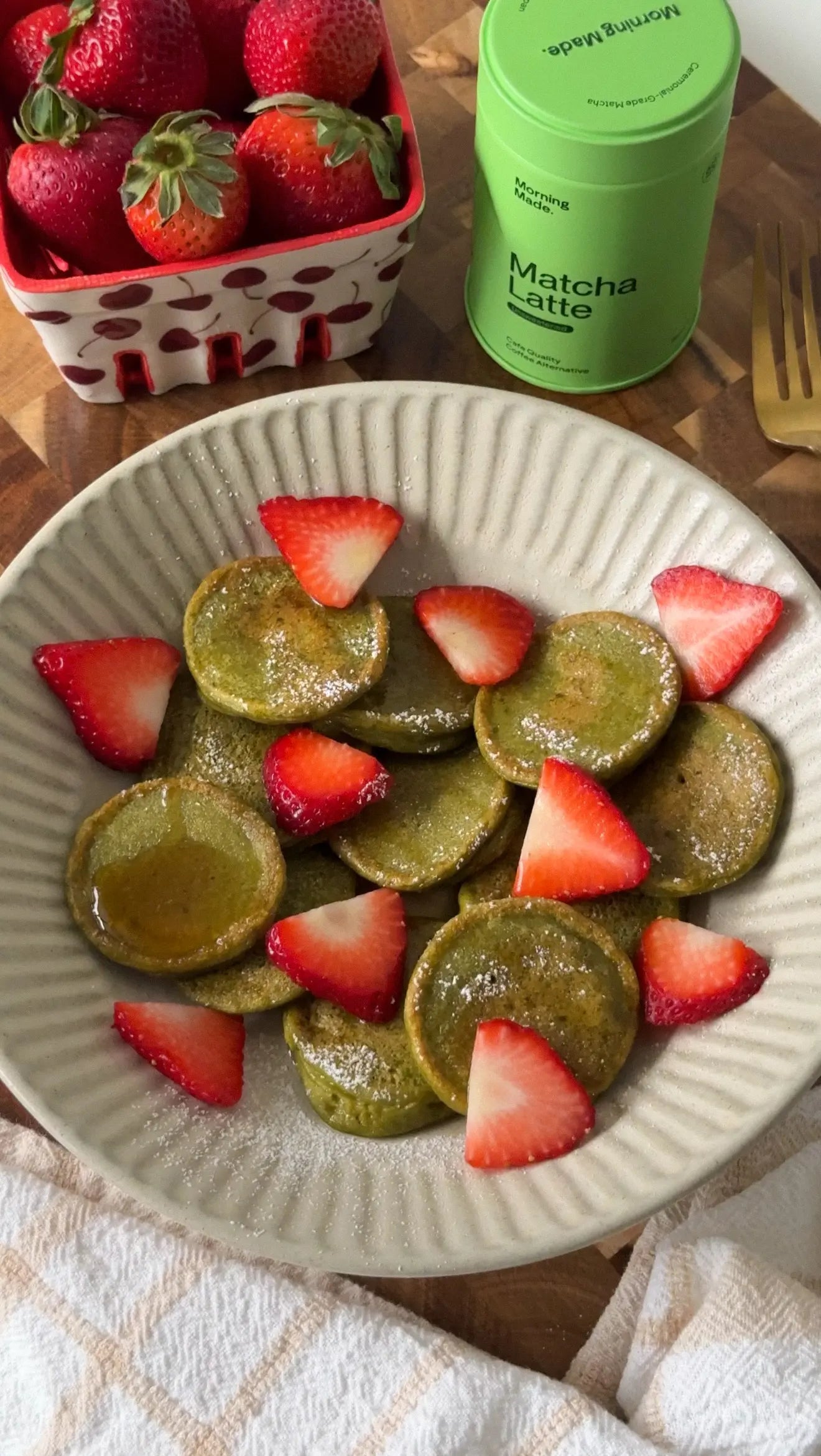 Mini Matcha Pancakes